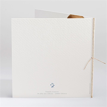 Faire-part naissance tendre poésie carré plié - Dos du faire-part