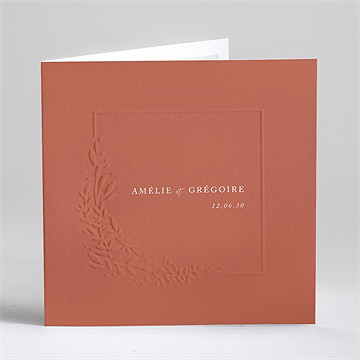 Faire-part mariage jolie esquisse gaufrage