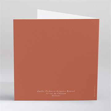 Faire-part mariage jolie esquisse gaufrage - Dos du faire-part