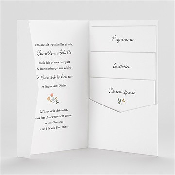 Faire-part mariage let's dream ! pocketfold - Intérieur du faire-part
