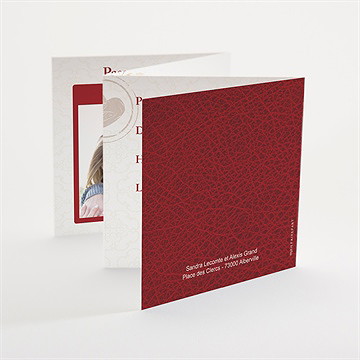 Faire-part mariage passeport de l'amour accordéon - Dos du faire-part