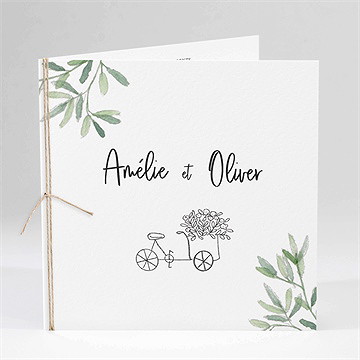 Faire-part mariage sous les oliviers plié