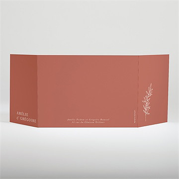 Faire-part mariage jolie esquisse 2 volets - Dos du faire-part