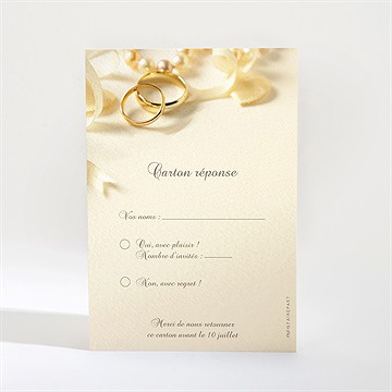 Carton réponse mariage alliances fond crème