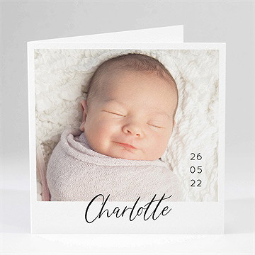 Faire-part naissance mon petit pola carré plié