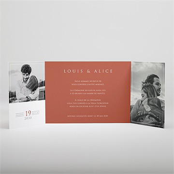 Faire-part mariage love bracelet 2 volets - Intérieur du faire-part