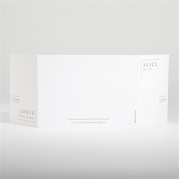 Faire-part mariage love bracelet 2 volets - Dos du faire-part