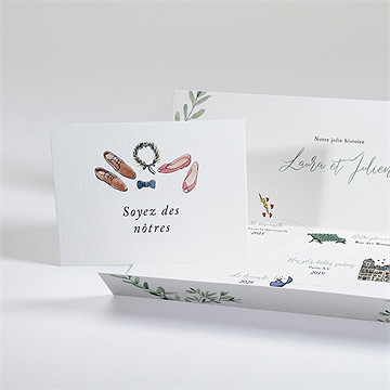 Faire-part mariage le fil d'une histoire pochette - Intérieur du faire-part