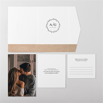Faire-part mariage douce harmonie pocketfold - Vue d'ensemble extérieur