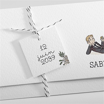 Faire-part mariage mariage original pochette - Détail du faire-part
