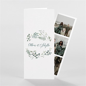 Faire-part mariage bouquet provençal photomaton