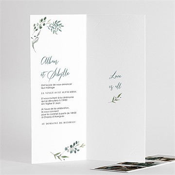 Faire-part mariage bouquet provençal photomaton - Détail de l'intérieur