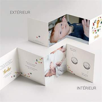Faire-part naissance petit roi accordéon - Vue d'ensemble