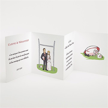 Faire-part mariage humour et rugby accordéon - Intérieur du faire-part