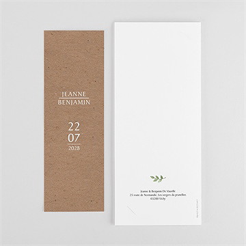 Faire-part mariage nature chic photomaton - Dos du faire-part