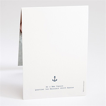 Faire-part naissance mon petit matelot plié décalé - Dos du faire-part