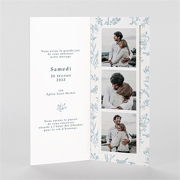 Faire-part mariage jouy exclusif photomaton - Intérieur du faire-part