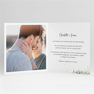 Faire-part mariage fusion champêtre bracelet - Intérieur du faire-part