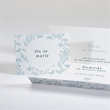 Faire-part mariage jouy exclusif pochette - Intérieur du faire-part