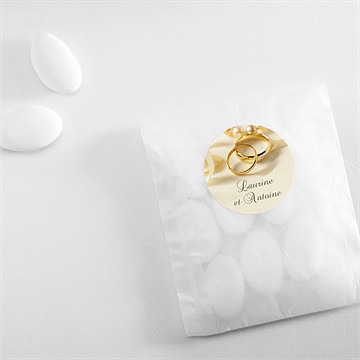 Sticker mariage alliances fond crème - Mise en situation