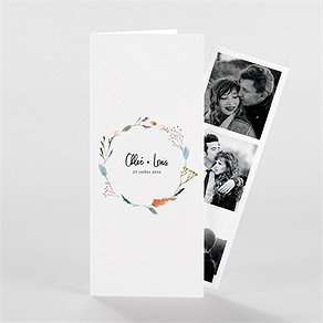 Faire-part mariage art champêtre photomaton