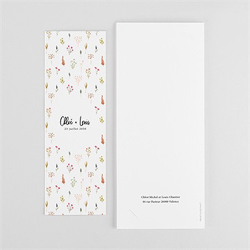 Faire-part mariage art champêtre photomaton - Dos du faire-part