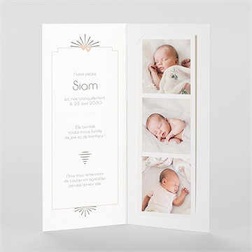 Faire-part naissance cascade de photos photomaton - Intérieur du faire-part