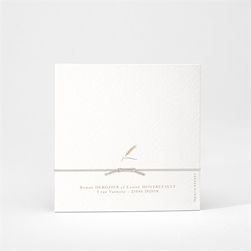 Faire-part mariage beauté délicate bracelet - Dos du faire-part