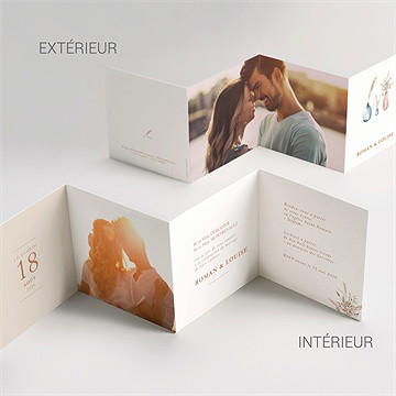 Faire-part mariage beauté délicate bracelet - Intérieur du faire-part