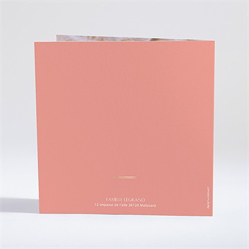 Faire-part naissance sobre et chic dorure - Dos du faire-part