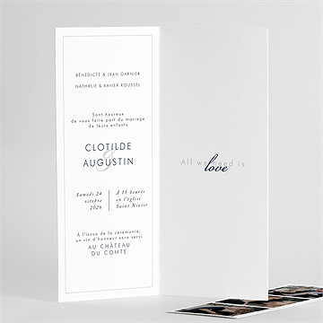 Faire-part mariage esperluette photomaton - Détail de l'intérieur