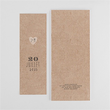 Faire-part mariage kraft en folie photomaton - Dos du faire-part