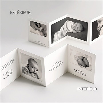 Faire-part naissance portrait intimiste bracelet - Intérieur du faire-part