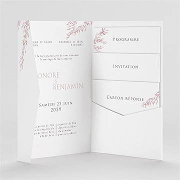 Faire-part mariage sous le saule pocketfold - Intérieur du faire-part