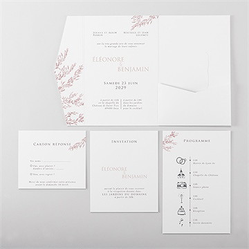 Faire-part mariage sous le saule pocketfold - Vue d'ensemble intérieur