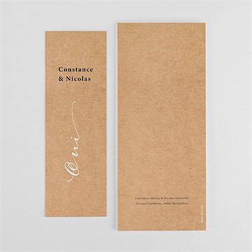 Faire-part mariage photomaton kraft - Dos du faire-part