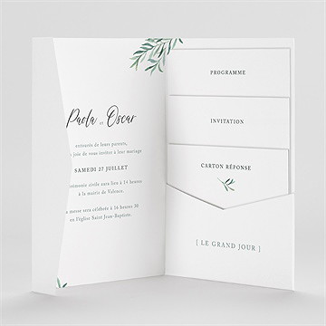 Faire-part mariage semer notre amour pocketfold - Intérieur du faire-part
