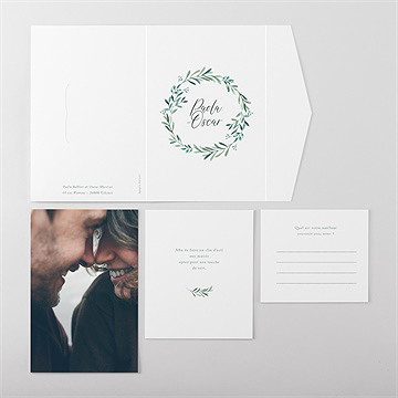 Faire-part mariage semer notre amour pocketfold - Vue ensemble extérieur