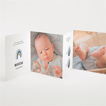 Faire-part naissance etincellant accordéon - Intérieur du faire-part