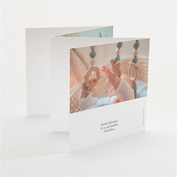 Faire-part naissance etincellant accordéon - Dos du faire-part