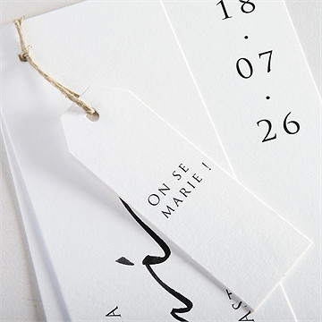 Faire-part mariage elle a dit oui superposition - Détail du faire-part