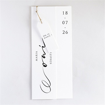 Faire-part mariage elle a dit oui superposition - Faire-part assemblé