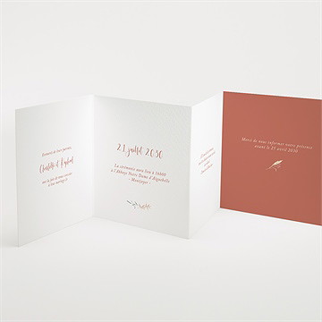 Faire-part mariage terre de feu accordéon - Intérieur du faire-part