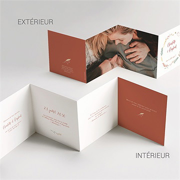 Faire-part mariage terre de feu accordéon - Vue d'ensemble