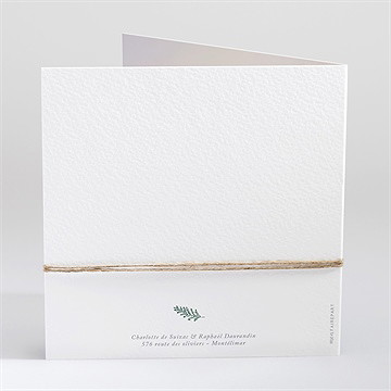 Faire-part mariage terre de feu carré plié - Dos du faire-part