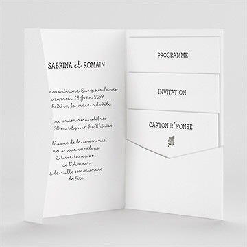 Faire-part mariage mariage original pocketfold - Intérieur du faire-part
