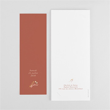 Faire-part mariage terre de feu photomaton - Dos du faire-part