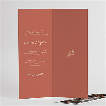 Faire-part mariage terre de feu photomaton - Détail de l'intérieur