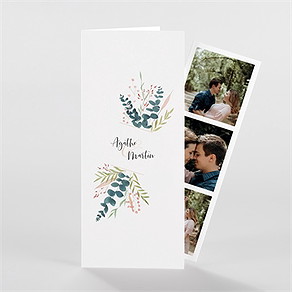 Faire-part mariage bouquet ardent photomaton