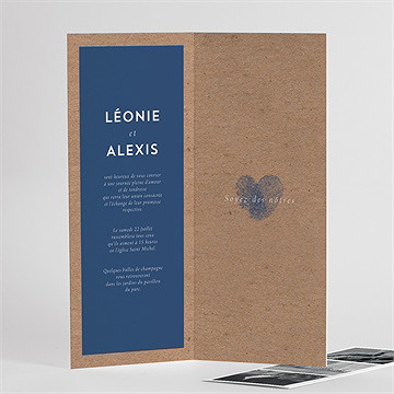 Faire-part mariage uniques empreintes photomaton - Détail de l'intérieur